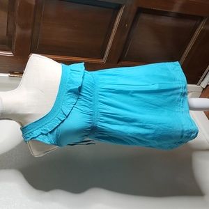 Sol Clothing. One shoulder Aqua Sundress